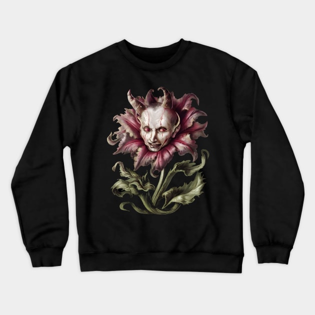 Demon Flower inspired by Hieronymus Bosch Crewneck Sweatshirt by Ravenglow